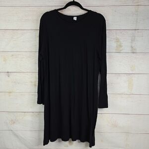 Old Navy Black Stretchy Long Sleeve Dress Sz XL